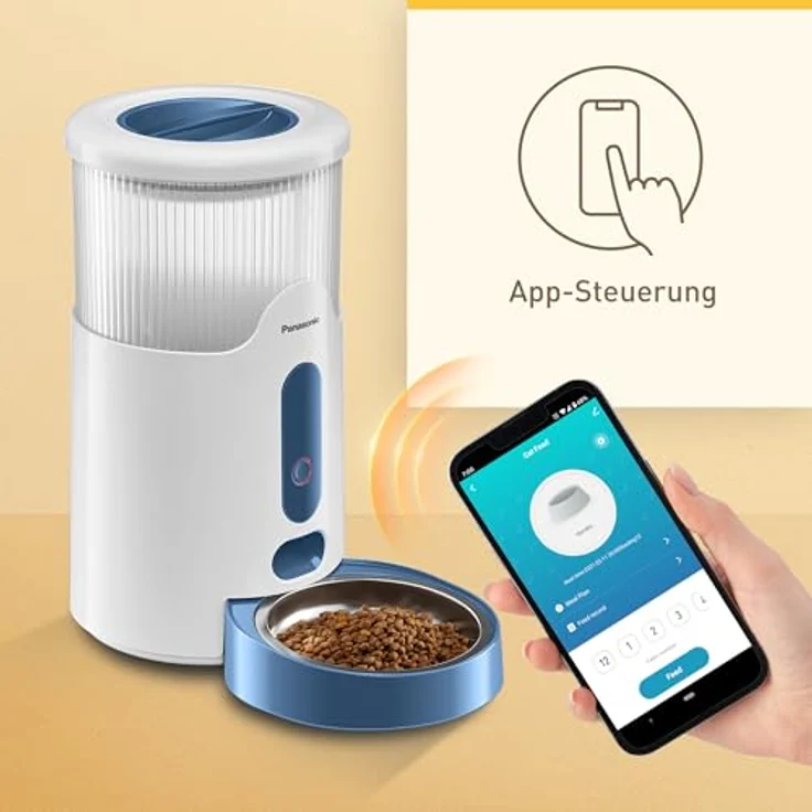 Panasonic CP-JNF01CW Smart Pet Feeder, automatischer Futternapf mit 2,8 l Fassungsvermögen und App-Steuerung für Katzen und kleine Hunde – Bild 2