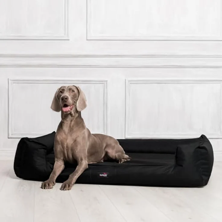 tierlando Orthopädisches Hundebett Goofy mit Matratzenschoner XL 110cm Schwarz, Polyester, waschbar – Bild 4