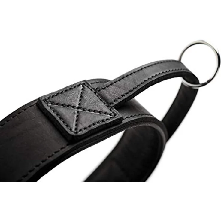 HUNTER Larvik Trainingshalsband mit Griff, Hundehalsband, Leder, strapazierfähig, 65 (L), schwarz – Bild 5