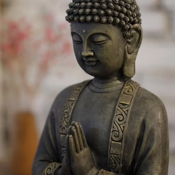 zen Light Große Statue Buddha Vermittlung, Kunstharz, Bonze, 15 x 24 x 37.5 cm – Bild 7