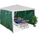 Relaxdays Seitenteile für Pavillon, 3er Set, 2x3 m, wasserdicht, mit Klettverschluss, PE, ohne Fenster, dunkelgrün