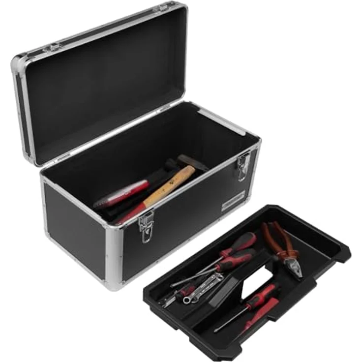 anndora Werkzeugkoffer 28 L Transportbox XL Werkzeugkasten Werkzeugbox - schwarz – Bild 5