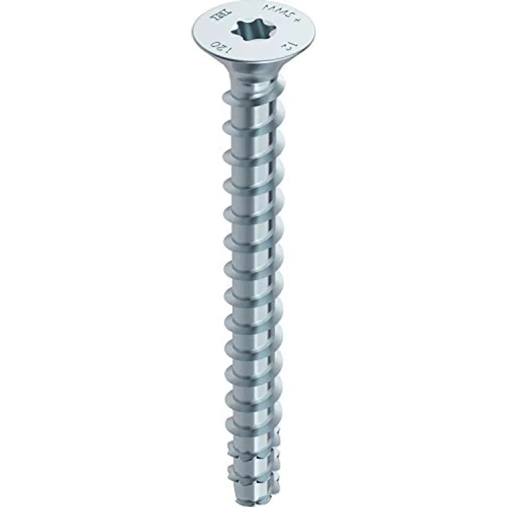 Heco MULTI-MONTI®-plus Befestigungsanker, selbstschneidende Betonschraube, 7,5 mm Durchmesser, 70 mm Länge, 50 Stück, galZn 3 farblos