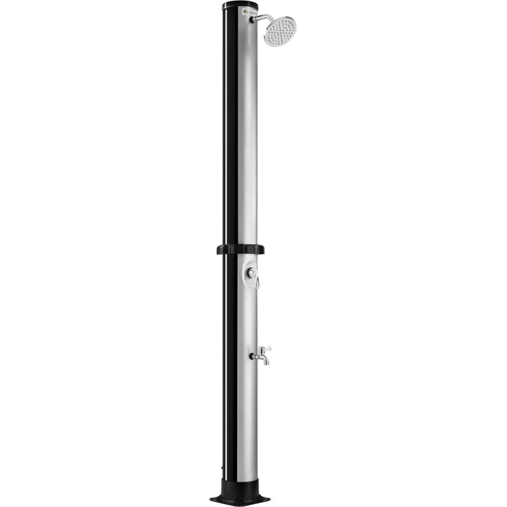Juskys Solardusche Victoria, 40 L, schwenkbarer Duschkopf, stufenlose Temperaturregelung bis 60 °C, inkl. Fußdusche, klassisch schwarz