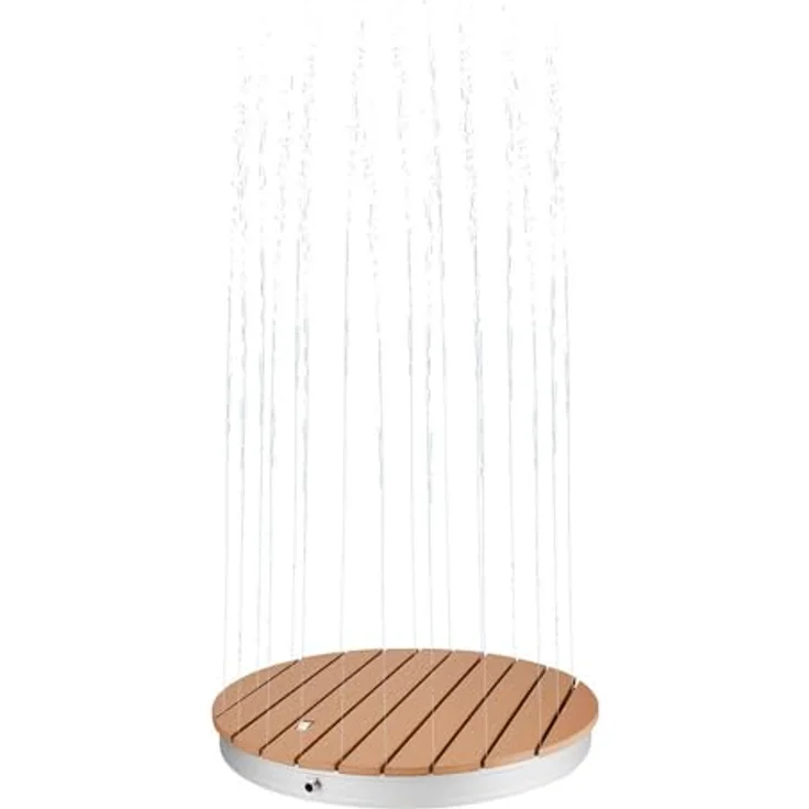 HOME DELUXE Gartendusche Bodendusche CALIA, Teak, bis zu 4 m Wasserfontänen, 18 Düsen, witterungsbeständige WPC-Bodenplatte – Bild 1