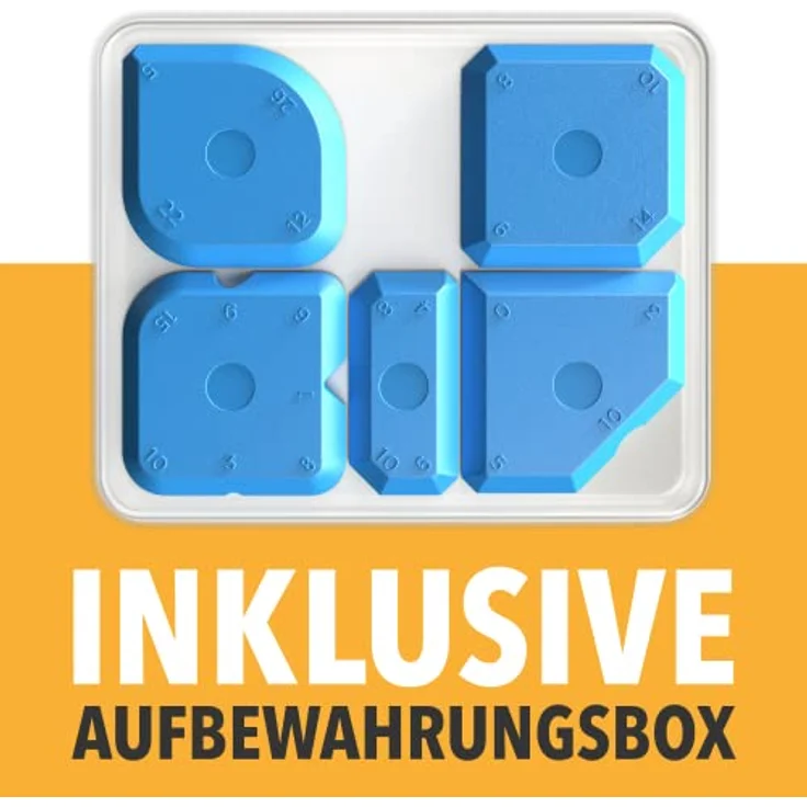 STONE REEF Silikon Abzieher Fugen 5in1 SET - Silikon Fugenglätter für perfekte elastische Fugen in trockenen und feuchten Bereichen - inkl. Aufbewahrungsbox - 5er Set für über 23 verschiedene Fugen-Formen - Silber. – Bild 5