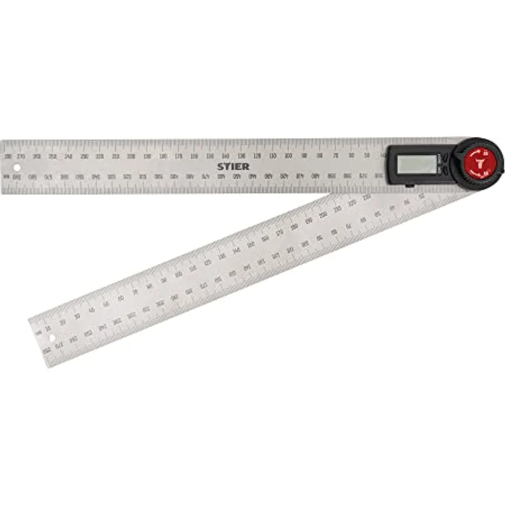 Stier Digitaler Winkelmesser SDW-300, LCD-Display ±0,3° aus rostfreiem Stahl, 300 mm – Bild 1