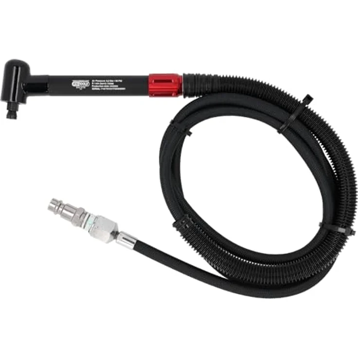 KS Tools Strahlpistole, Druckluftwerkzeug mit stufenloser Geschwindigkeitsregulierung, vibrationsgedämpft, Aluminium-Gehäuse, 186 Watt – Bild 3