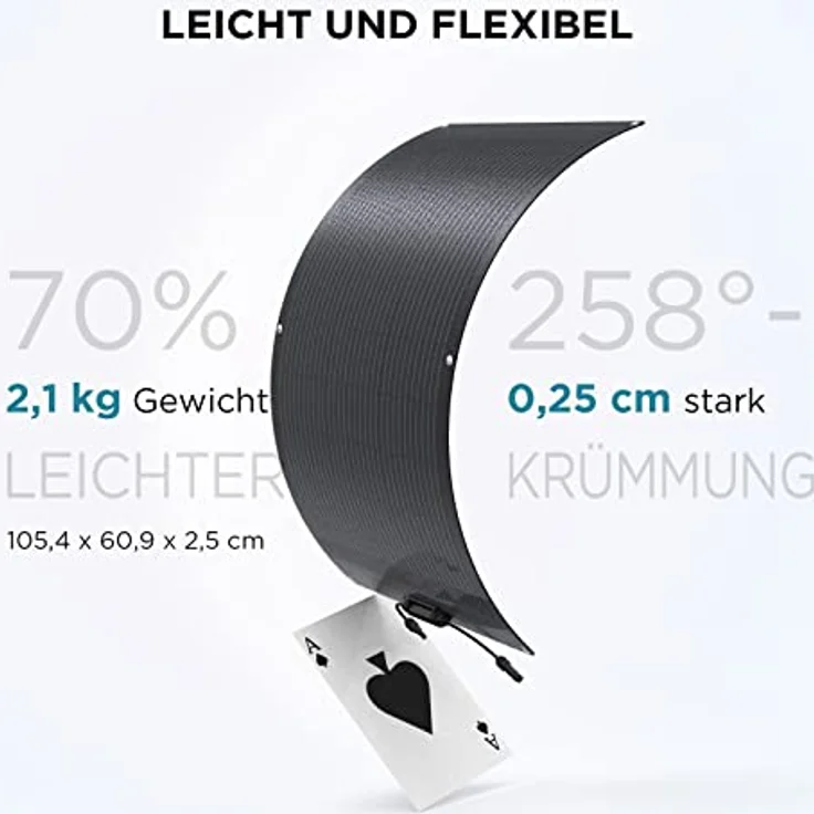 Ecoflow 100W Solar Panel Flexibles Monokristallines Solarpanel IP68 hocheffizient Solarmodul Solarzelle Photovoltaik für Wohnmobile, Dächer, Van Boote, ohne Solarpanelkabel – Bild 2