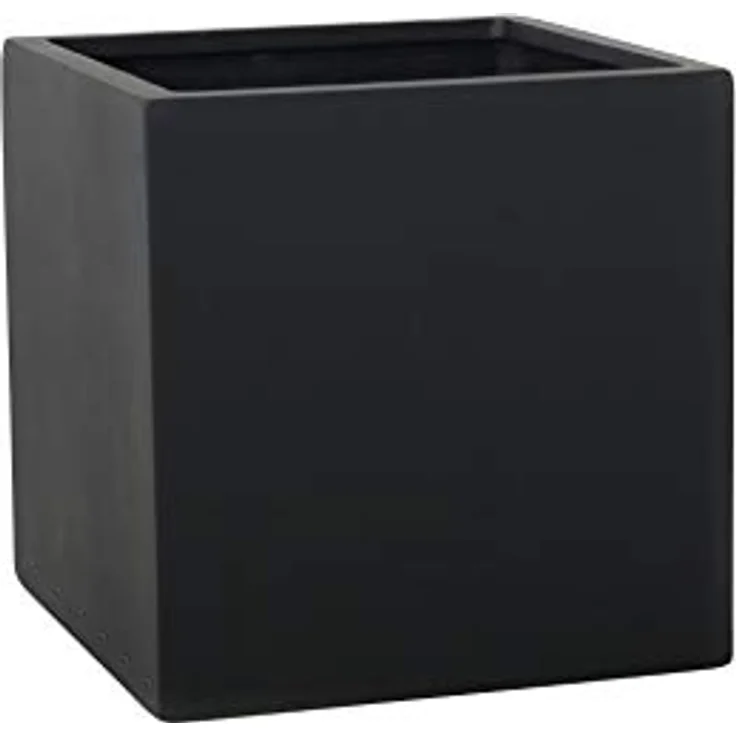 VIVANNO Pflanzkübel Blumenkübel Übertopf Fiberglas Anthrazit Block 50x50x50 – Bild 1