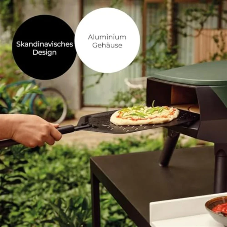 Witt Etna PICCOLO Rotante Pizzaofen, Gasbefeuert mit rotierendem Pizzastein, kompakt, Aluminium-Gehäuse, Farbe: Green – Bild 5