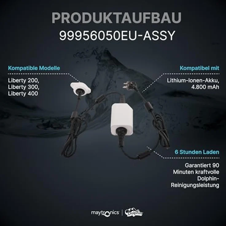 Dolphin Ersatzladegerät für LIBERTY Poolroboter, kompatibel mit LIBERTY 200 und 300, EU-Standard – Bild 3