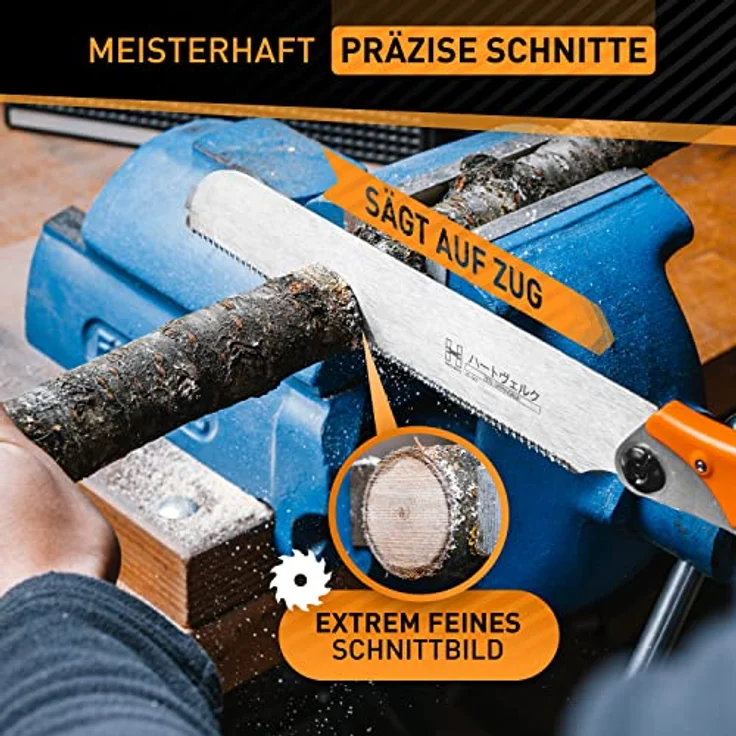 Hardtwerk® Japansäge Zen Kataba 240 mm, SK4 Karbonstahl, Zugsäge für präzise Holzarbeiten mit Super-Grip Griff – Bild 4