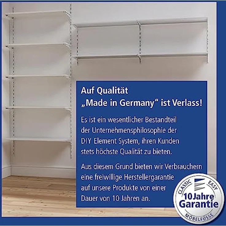 Element System Wandschiene 1-reihig, 2 Stück, 4 Abmessungen, 3 farben, Länge 150 cm für Regalsystem, Regalträger, Wandregal, weißaluminium, 10000-00034 – Bild 6