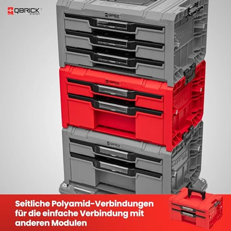 QBRICK System Werkzeugkoffer Qbrick System PRO Drawer 2 Toolbox 2.0 Expert RED ULTRA HD Custom - Werkzeugkoffer mit individuell anpassbarem Schubladen-System – Bild 6