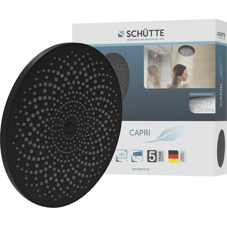 Schütte Kopfbrause CAPRI, Regendusche, Antikalk, Duschkopf, Ø ca. 26 cm, floral anmutende Düsen – Bild 1