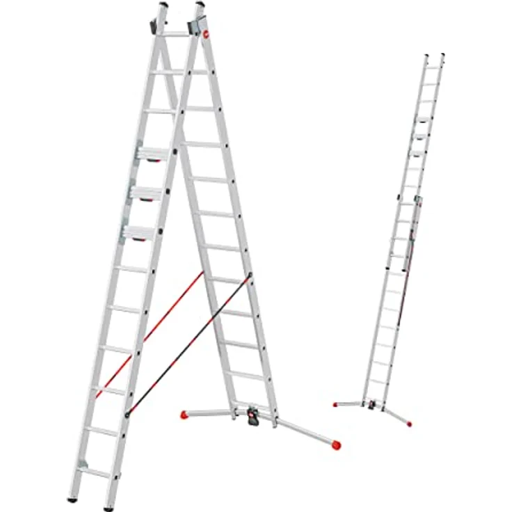 Hailo Sprossenschiebeleiter S110 Pro, Trittleiter mit 2x12 Sprossen – Bild 1
