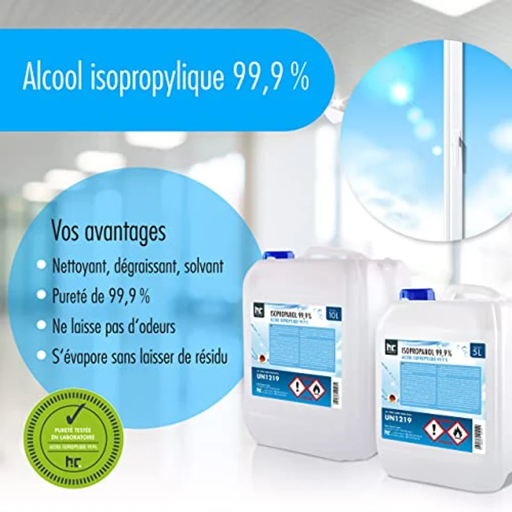 6 x 10 L Isopropanol 99,9% IPA von Höfer Chemie frisch abgefüllt im handlichen 10 L Kanister - perfekt als Lösungsmittel und Fettlöser geeignet (6 x 10 L) – Bild 5