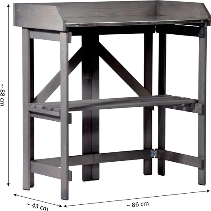 Dobar Hochbeet Pflanztisch, robustes Massivholz in Anthrazit, wetterfest imprägniert, FSC-zertifiziert – Bild 2