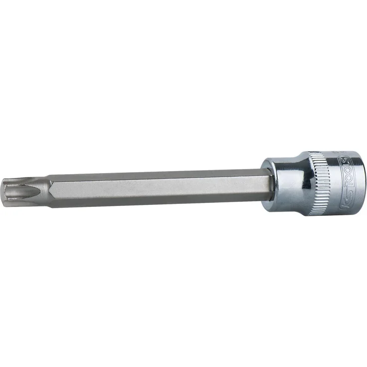 KS Tools Bohrer- und Bitset 1/2" CHROMEplus Torx, lange Ausführung, T10, vernickelt, hochglanzverchromt