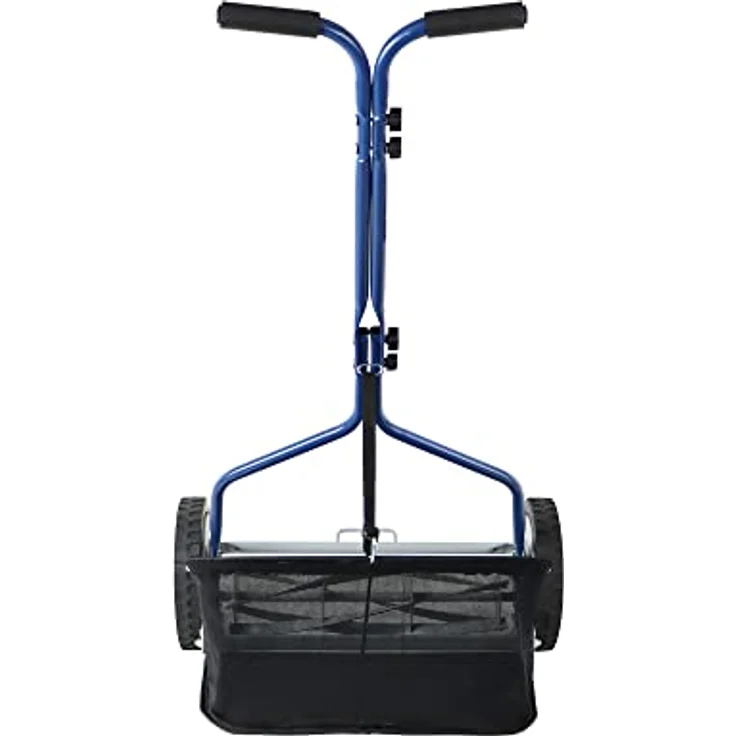 Amazon Basics Spindelmäher mit Grasfangkorb, 18-Zoll (45,7 cm), 5-Klingen, blau – Bild 3