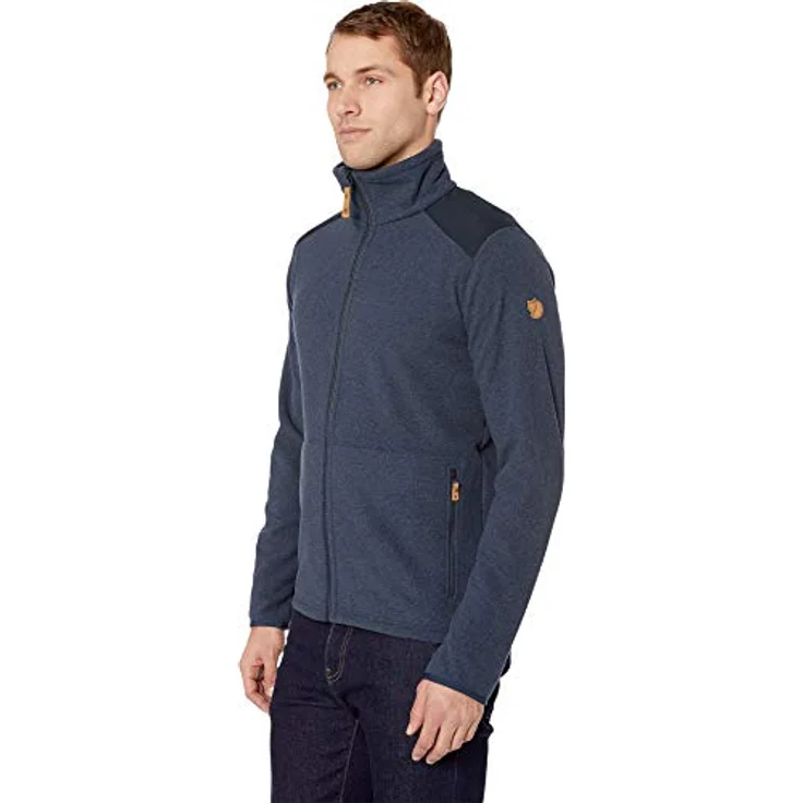 Fjällräven Fleecejacke Sten, aus Recycling-Polyester, melierte Optik, grau – Bild 2