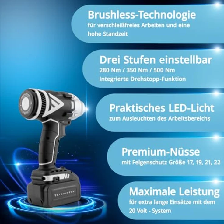 Stahlwerk Brushless Akku Drehschlagschrauber 20 V ADS-20 ST + Ladegerät – Bild 3