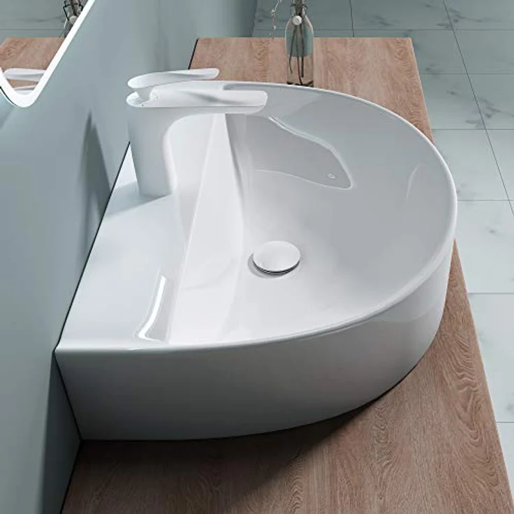 doporro Brüssel896 Aufsatz- / Hängewaschbecken Keramik, inkl. Nano-Versiegelung – Bild 3