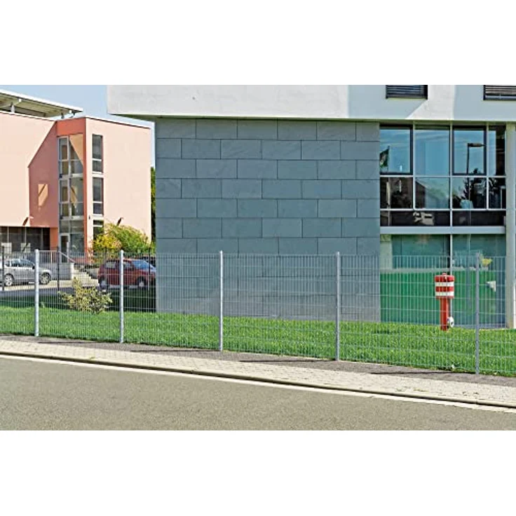 Alberts Doppelstabmatten Zaun, Höhe 180 cm, Länge 30 m, Komplettset zum Einbetonieren, feuerverzinkt, Pfosten 60x40 mm – Bild 6