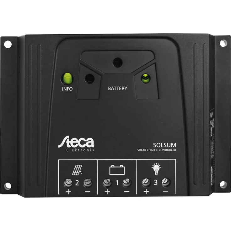Steca Solarladeregler Solsum 1010, 12V 10A für Wohnmobile und Caravan, weiß