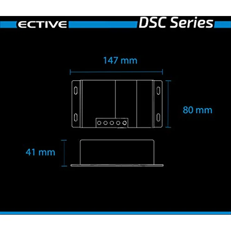 ECTIVE MPPT-Laderegler Dual DSC 12-12V, 10A, 165 Wp, Bluetooth, Temperatursensor, PV Überlastungs-Überspannungsschutz-Solarregler in Schwarz – Bild 3
