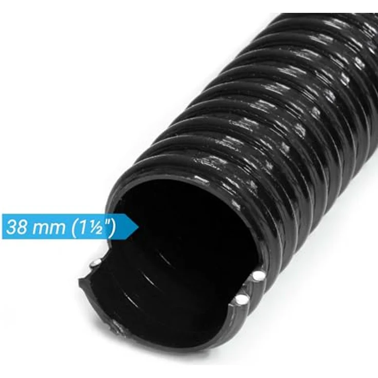 Wiltec Teichschlauch 50m Spiralschlauch 38mm (1 1/2"), schwarz, lichtundurchlässig, extrem biegsam, Saugschlauch und Druckschlauch – Bild 4