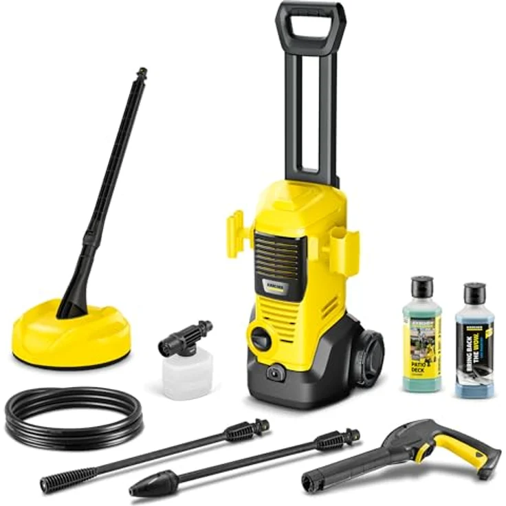 Kärcher Hochdruckreiniger K 2 Premium FJ Home, inklusive Flächenreiniger und Spezialreinigungsmittel, mit Einfachstrahlrohr und Dreckfräser – Bild 1