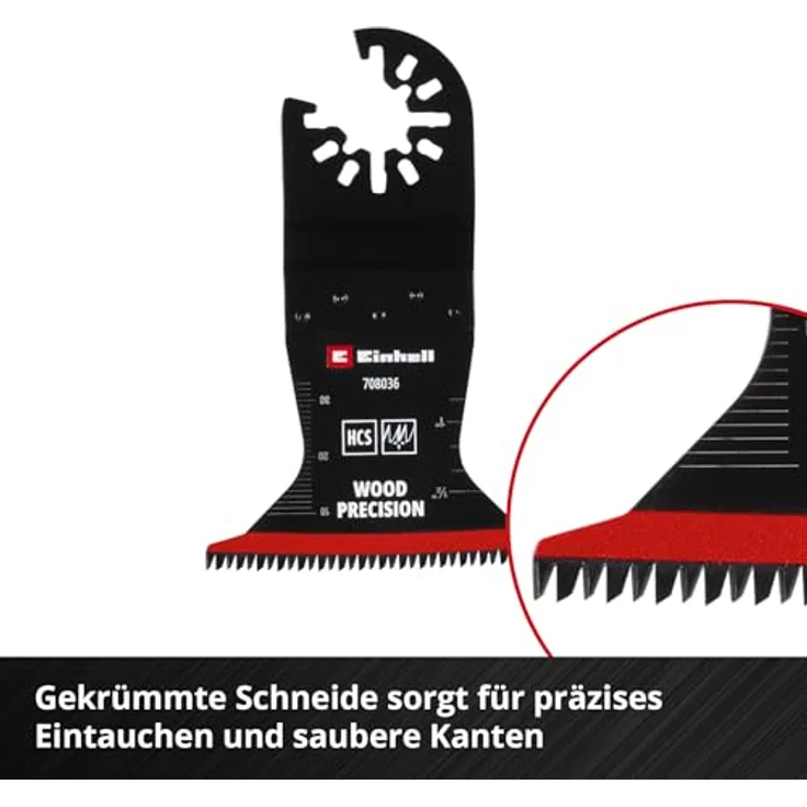 Einhell Tauchsägeblatt aus Kohlenstoffstahl, 65 mm Breite, 42 mm Eintauchtiefe, PTFE-Coating, Japanverzahnung, gekrümmte Schneide, Schnellwechselfunktion – Bild 4