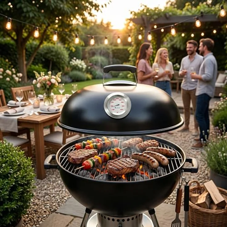 Lantelme Grillthermometer 450°C, Edelstahl Grilldeckelthermometer mit Temperaturanzeige von 50 bis 450 Grad, 2-tlg. – Bild 5