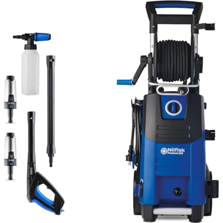 Nilfisk Premium 200-15 Hochdruckreiniger 15 m Schlauch Schlauchtrommel 200 bar Aluminiumpumpe Profi