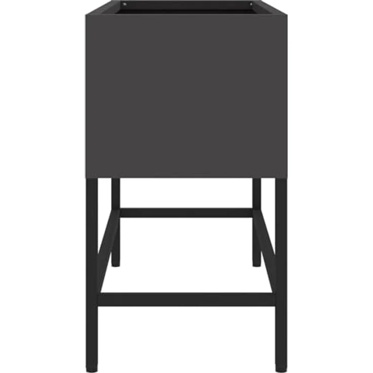 vidaXL Hochbeet 60x26x45 cm, Rechteckiger Pflanzer aus mattem Schwarz Stahl für Innen und Außen – Bild 6