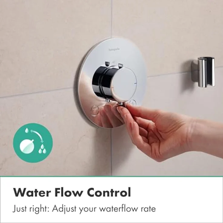 hansgrohe Ecostat Comfort S, Duschthermostat Unterputz mit SafetyStop bei 40° C, Mischbatterie für 2 Verbraucher, Chrom, 33715000 – Bild 5