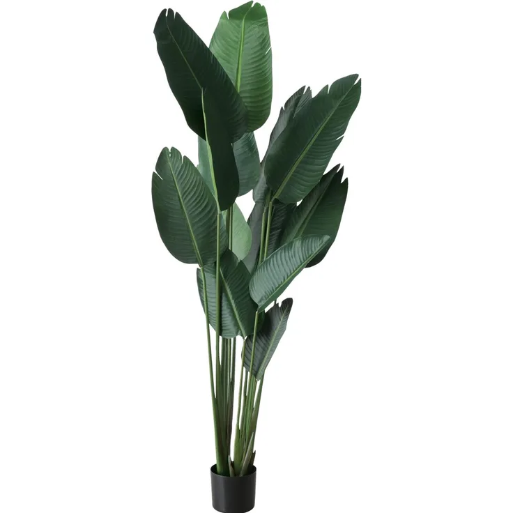 Boltze Home Kunstpflanze, Kunstpflanze Banane, 185 cm, schwarz-grün, pflegeleicht und langlebig