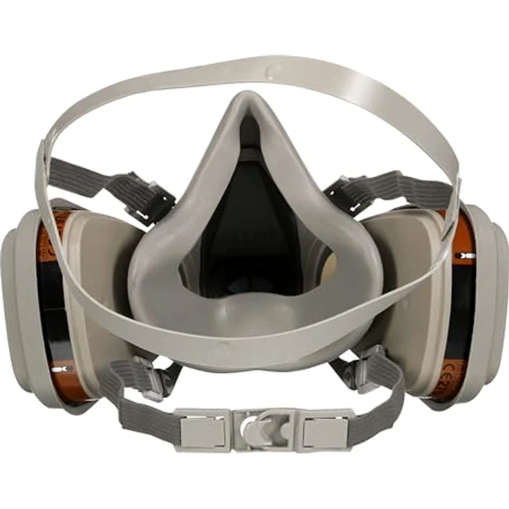 3M Mehrweg-Halbmaske 6002C - Halbmaske mit Wechselfiltern gegen organische Gase, Dämpfe und Partikel - Für Farbspritz- und Maschinenschleifarbeiten – Bild 6