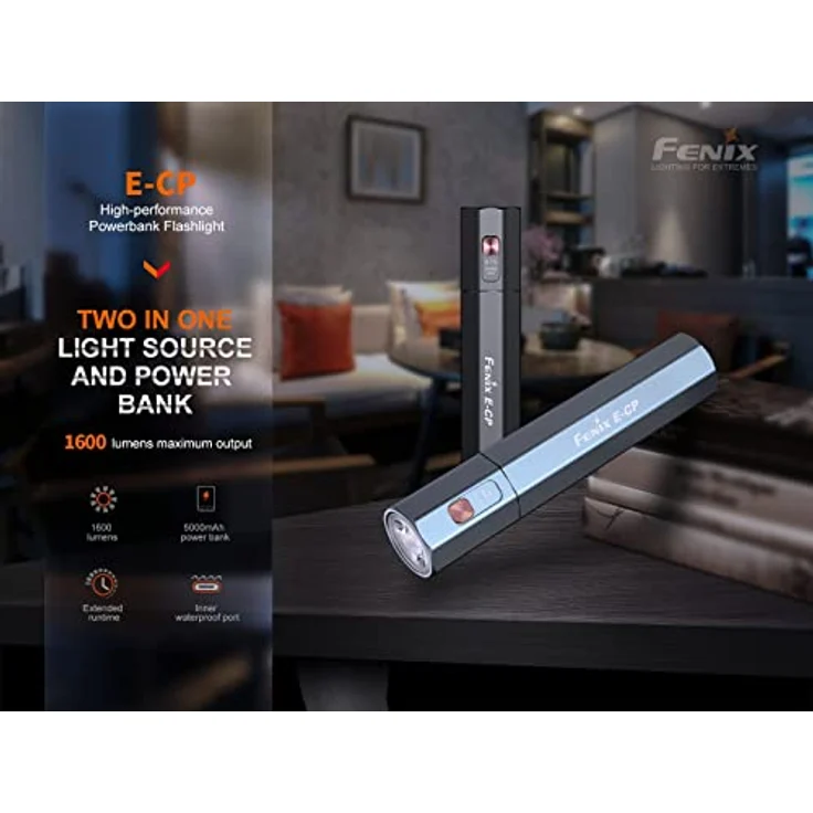 Fenix Light E-CP, LED Taschenlampe akkubetrieben mit 1600 lm, 5000mAh Powerbank und Schnellladefunktion – Bild 4