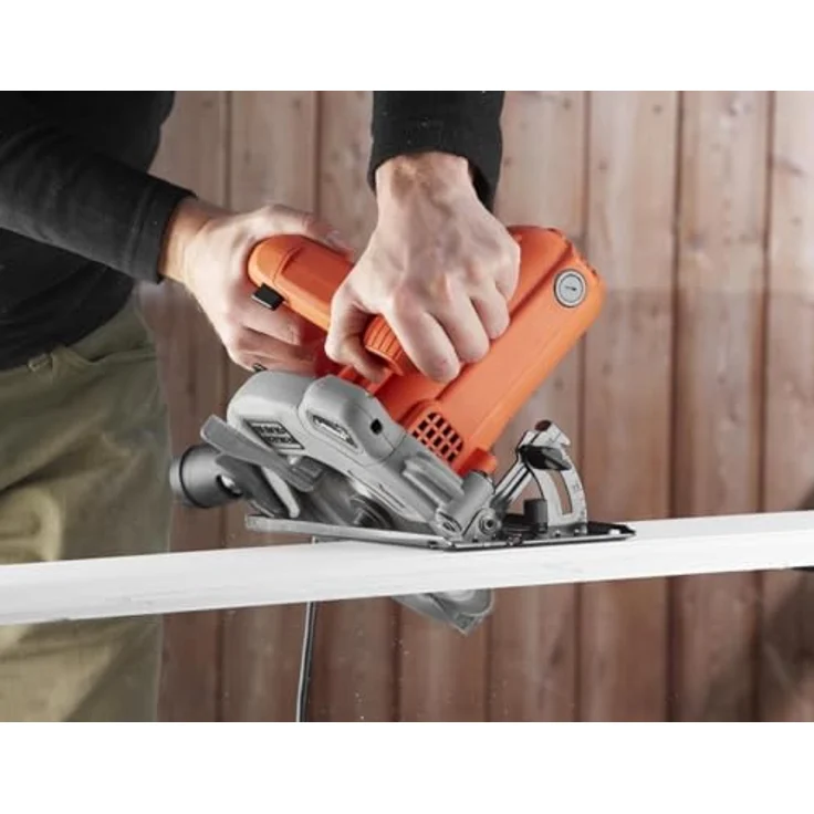 Black+Decker Handkreissäge (1250W, Schnitttiefe 66 mm - 50 mm (90°-45°) 1 Sägeblatt mit Parallelanschlag, Durchmesser 190 mm, mit Schnellspannhebel, integrierter Laser) CS1250L – Bild 5