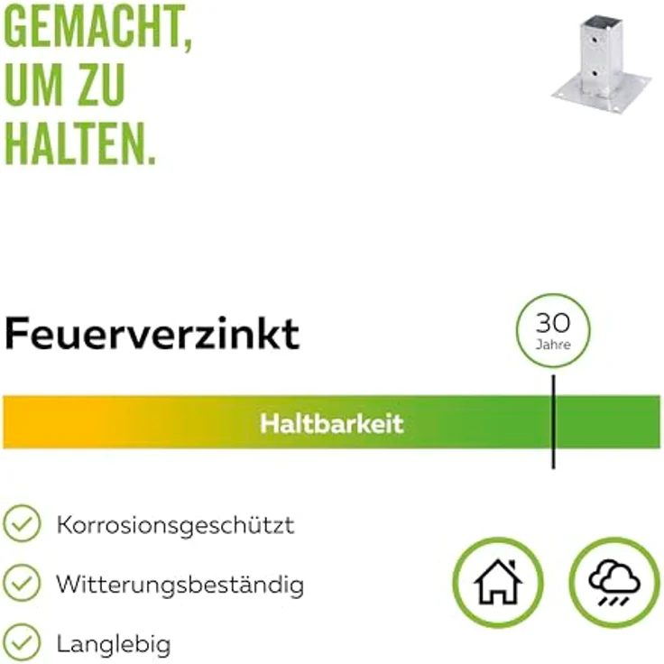 Aufschraubhülse,feuerverzinkt,zum Aufschrauben,61x61 - GAH Alberts – Bild 6
