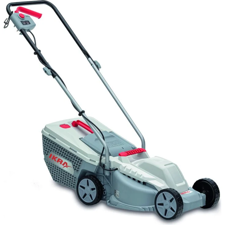 Ikra Elektro-Rasenmäher IERM 1232, 1200 W, 32 cm Schnittbreite, 3-fach höhenverstellbar, grau/rot