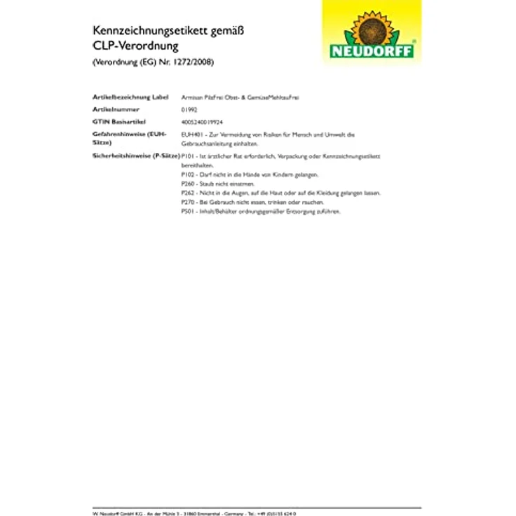 Neudorff Armisan PilzFrei Obst- & GemüseMehltauFrei Spritzmittel gegen Pilzerkrankungen an Obst, Gemüse und Zierpflanzen, 50 g – Bild 3