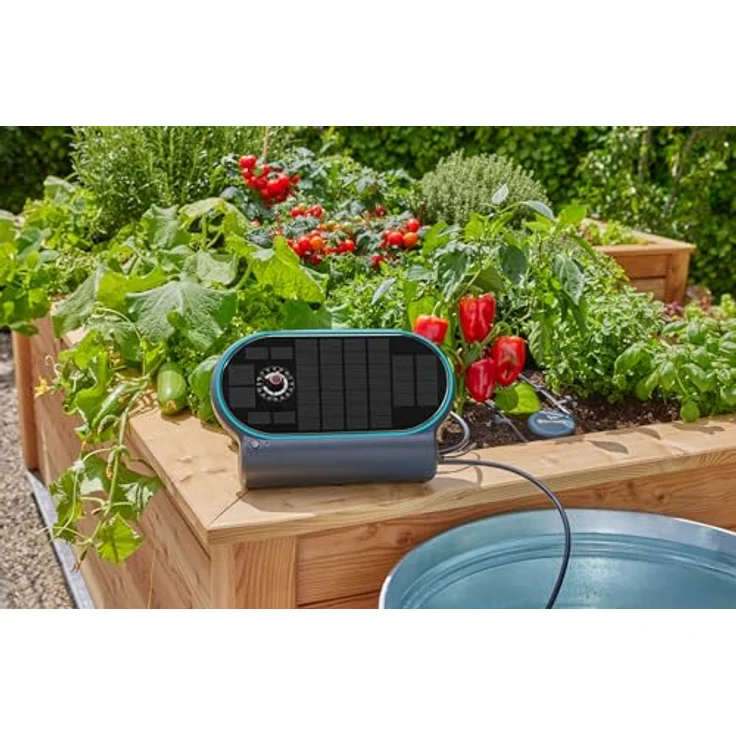 Gardena AquaBloom L, Solarbetriebener Bewässerungscomputer für 30 Pflanzen, sofort einsatzbereit, 14 vorprogrammierte Zeitpläne – Bild 4