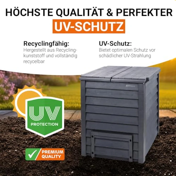 Garantia THERMO-WOOD Komposter 400 L, anthrazit-braun - 626057 – Bild 7