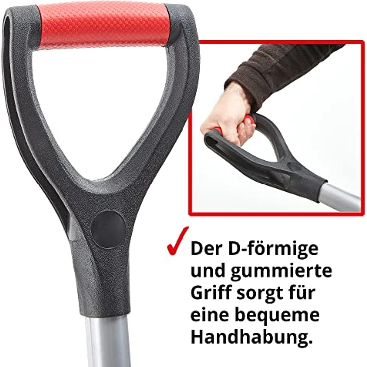 HECHT Schneeschaufel 5400 GT, 54 cm breites Kunststoffschild, stabiler Stahlstiel mit gummiertem Griff, Gesamtlänge 1,40 m – Bild 3