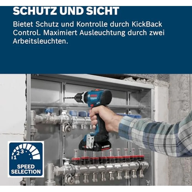 Bosch Schlagschrauber GSB 18V-65 2xPC4.0Ah L-Case 82AC, Akkuschrauber mit verbessertem Drehmoment von 65 Nm und Doppel-Arbeitslicht, blau – Bild 4