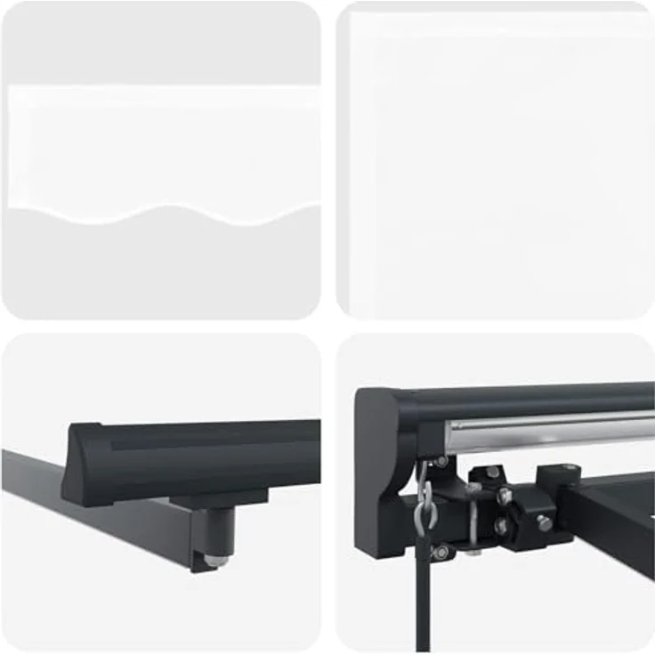 vidaXL Manueller Markisenrahmen mit LEDs, Weiß, 5 x 3,5 m – Bild 5